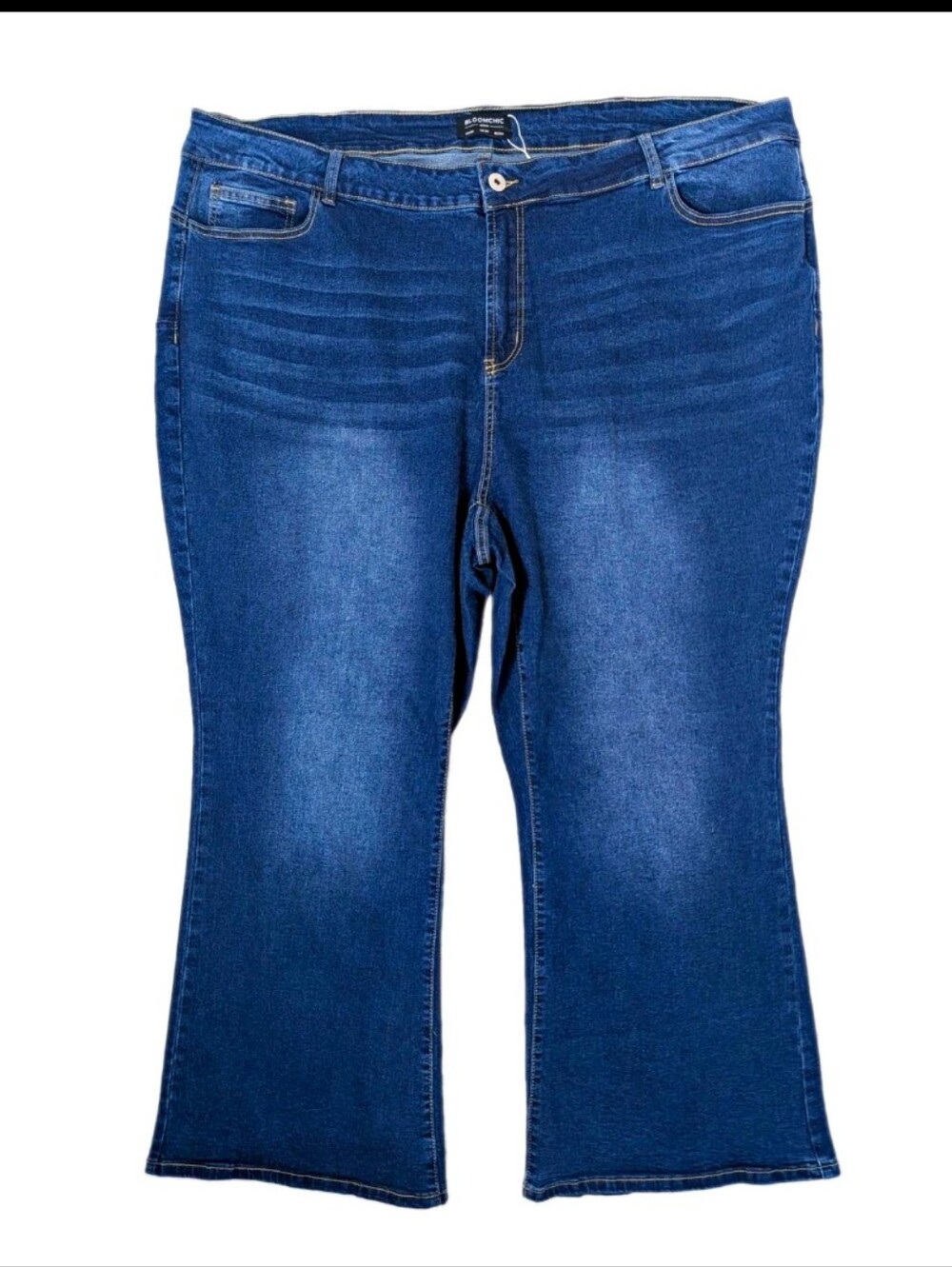 BLOOMCHIC Women's Bootcut Jeans Size 26 short Blue Denim Plus Stretch Pocket NEW